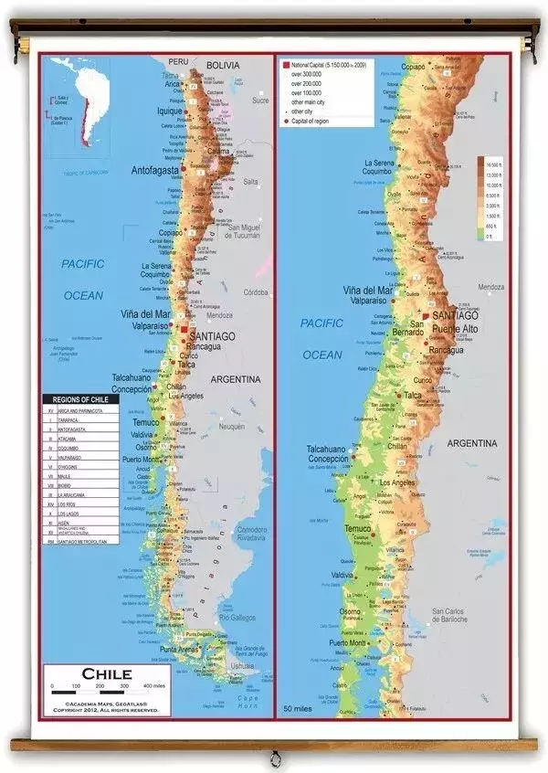智利在地圖上的位置（智利南北長4000公里，東西僅寬100公里，怎么印地圖成為全民難題）