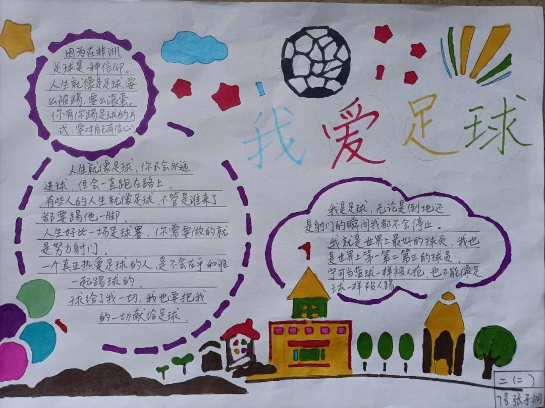 二年級足球手抄報繪畫（我館聯合京溪小學開展“走進足球世界·共創足球文化”手抄報活動）