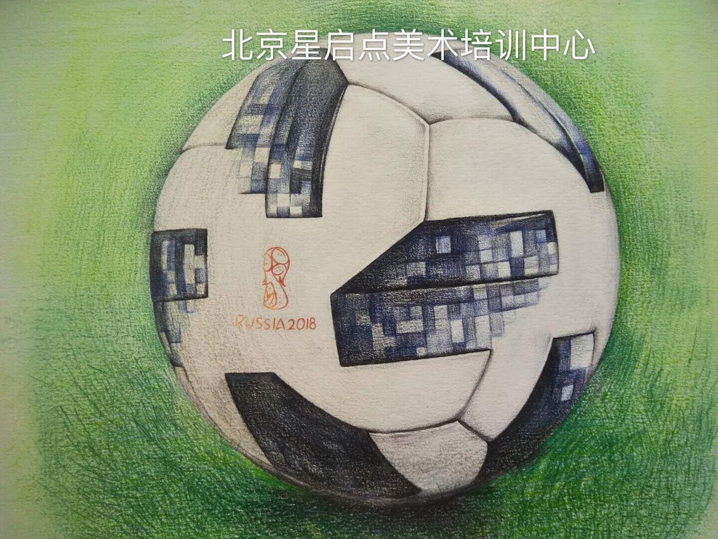 足球籃球排球皮球怎么畫呢（彩鉛教程｜2018世界杯比賽用球（TELSTAR2018））