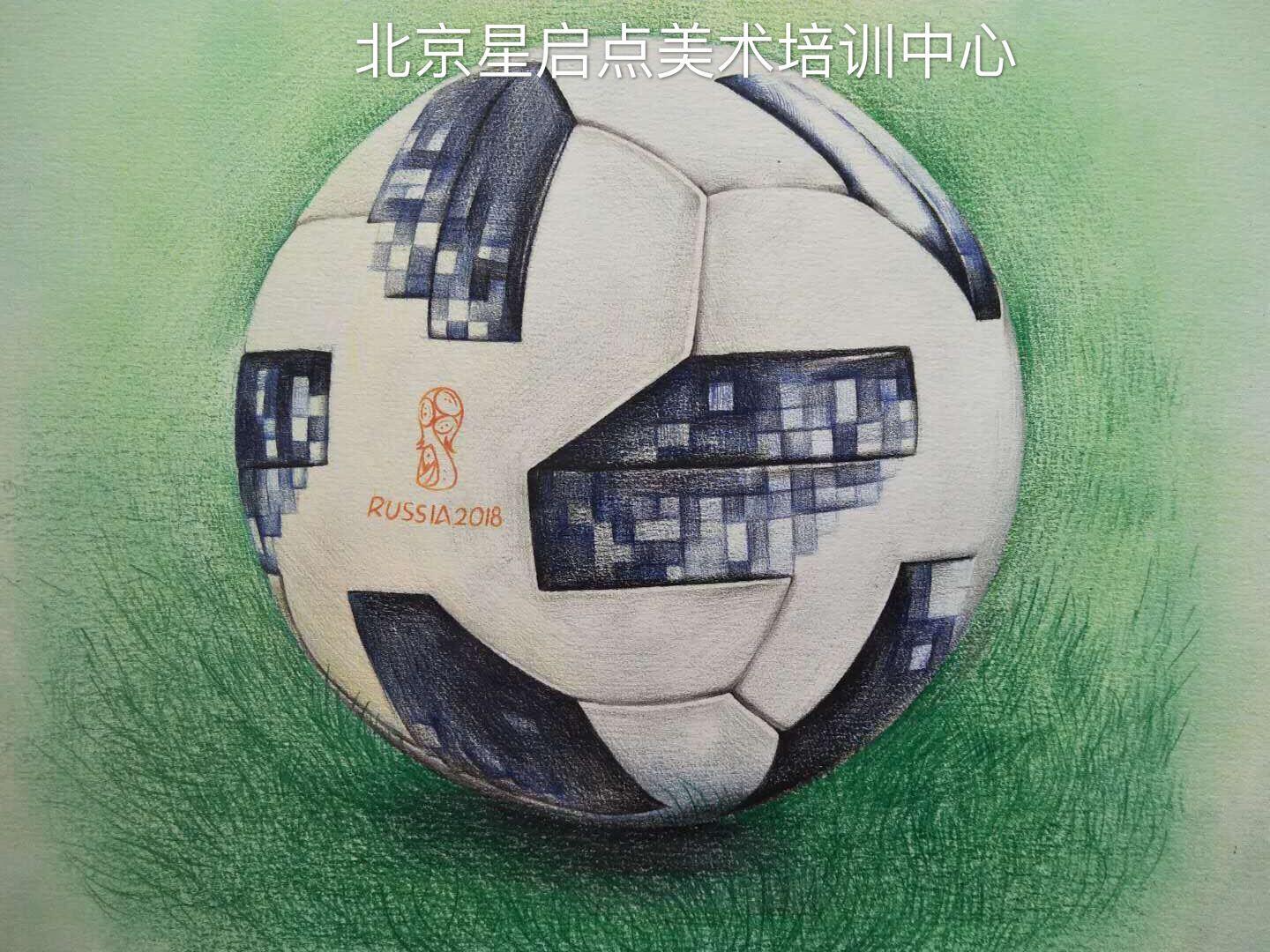 足球籃球排球皮球怎么畫呢（彩鉛教程｜2018世界杯比賽用球（TELSTAR2018））
