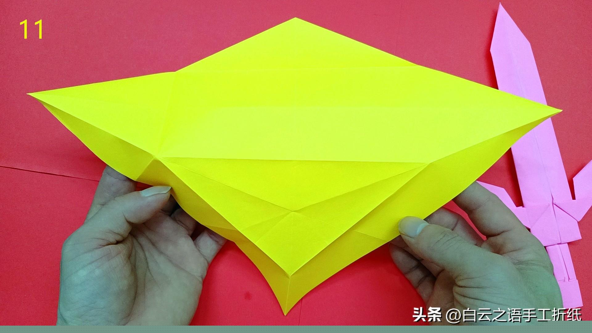 折一個火焰劍（手工折紙一把好玩的劍圖紙教程，很多男孩心中的劍）