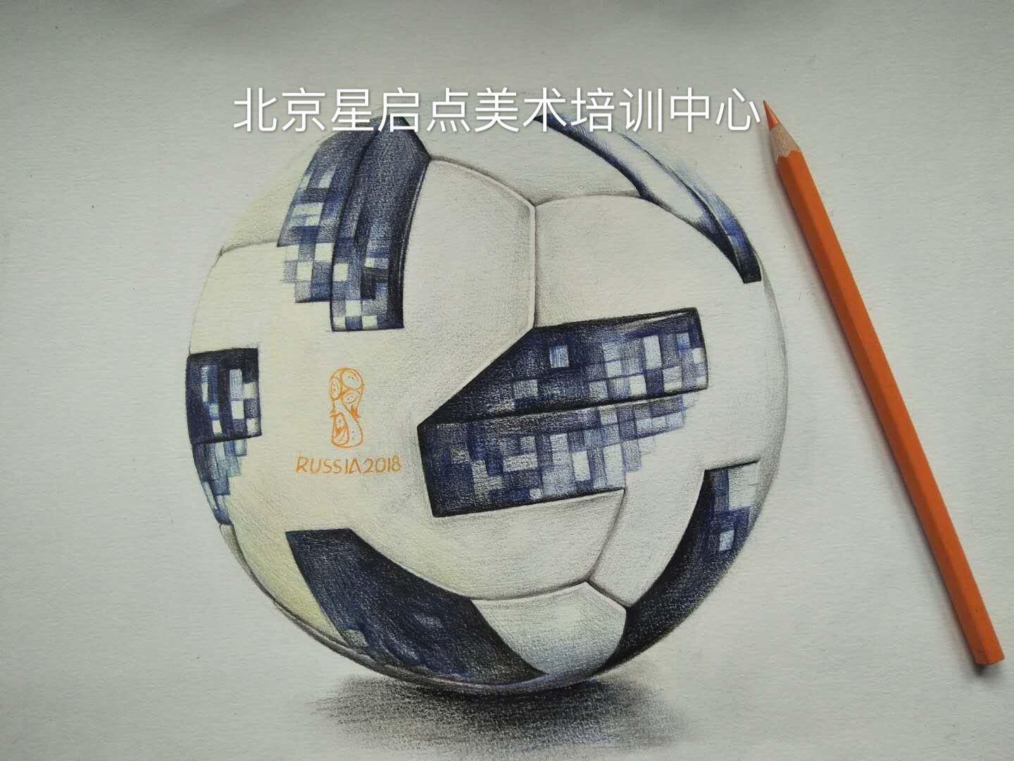 足球籃球排球皮球怎么畫呢（彩鉛教程｜2018世界杯比賽用球（TELSTAR2018））