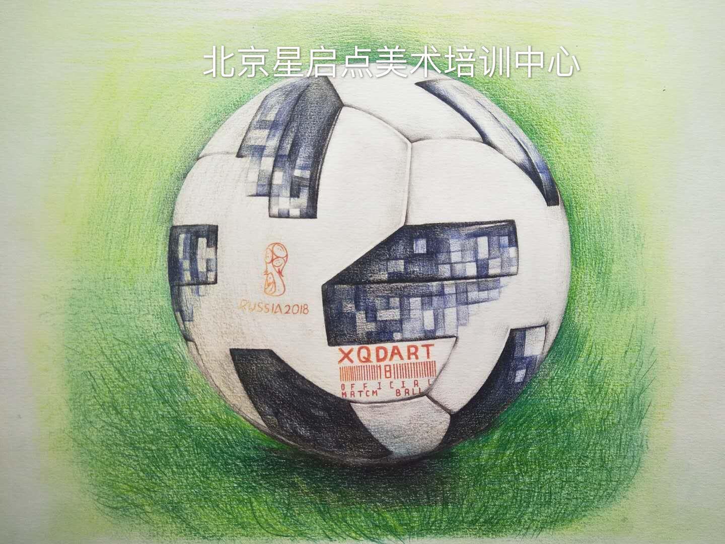 足球籃球排球皮球怎么畫呢（彩鉛教程｜2018世界杯比賽用球（TELSTAR2018））