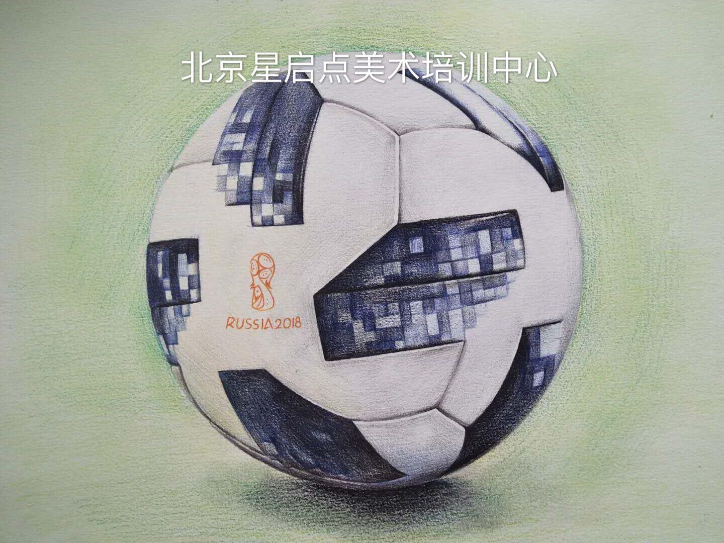足球籃球排球皮球怎么畫呢（彩鉛教程｜2018世界杯比賽用球（TELSTAR2018））