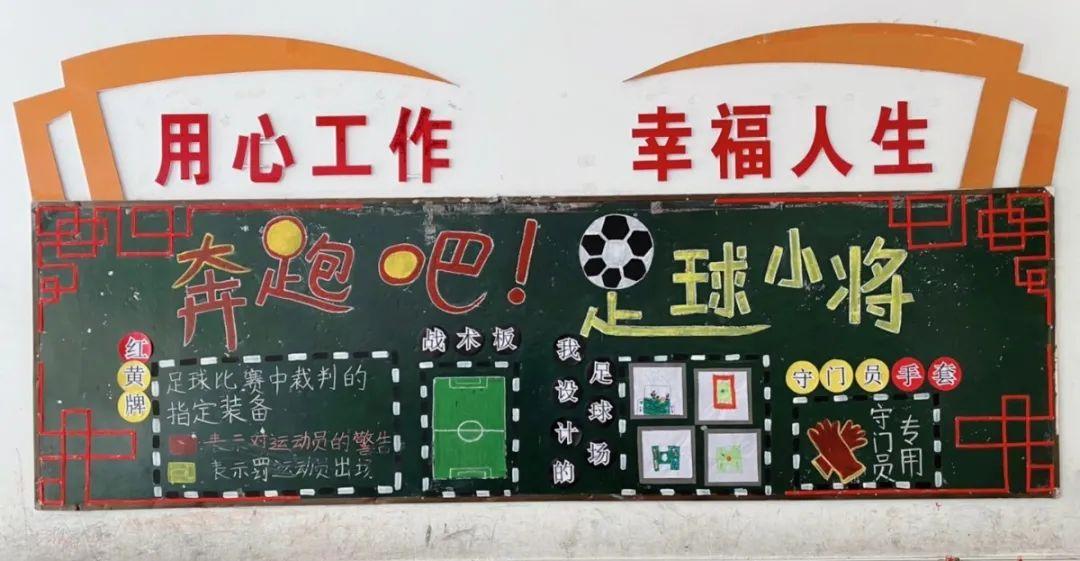 有關足球的黑板報構思圖（阜南校園足球文化黑板報：一墻一處皆教育，浸潤無聲促成長）